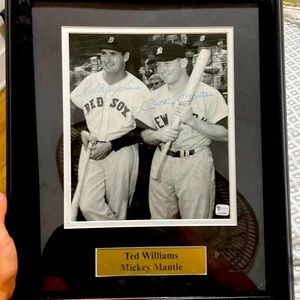 Signed photo of Mickey mantle and Ted Williams rare collectors item